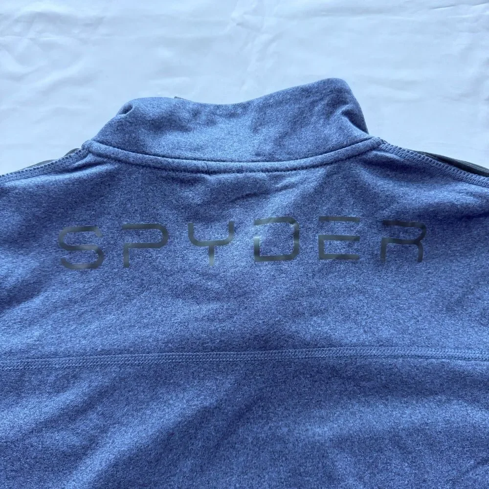 Spyder 1/4 Zip Shirt Mens Large Blue Long Sleeve Active Pullover Lightweight